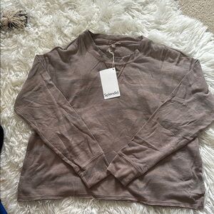 Splendid Brown Boxy Long Sleeve Hoodie